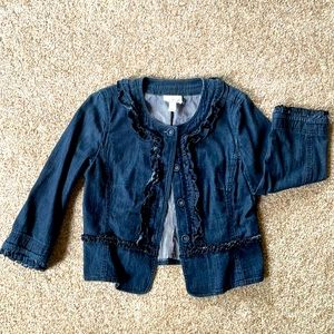 LOFT Ruffled Denim Jacket